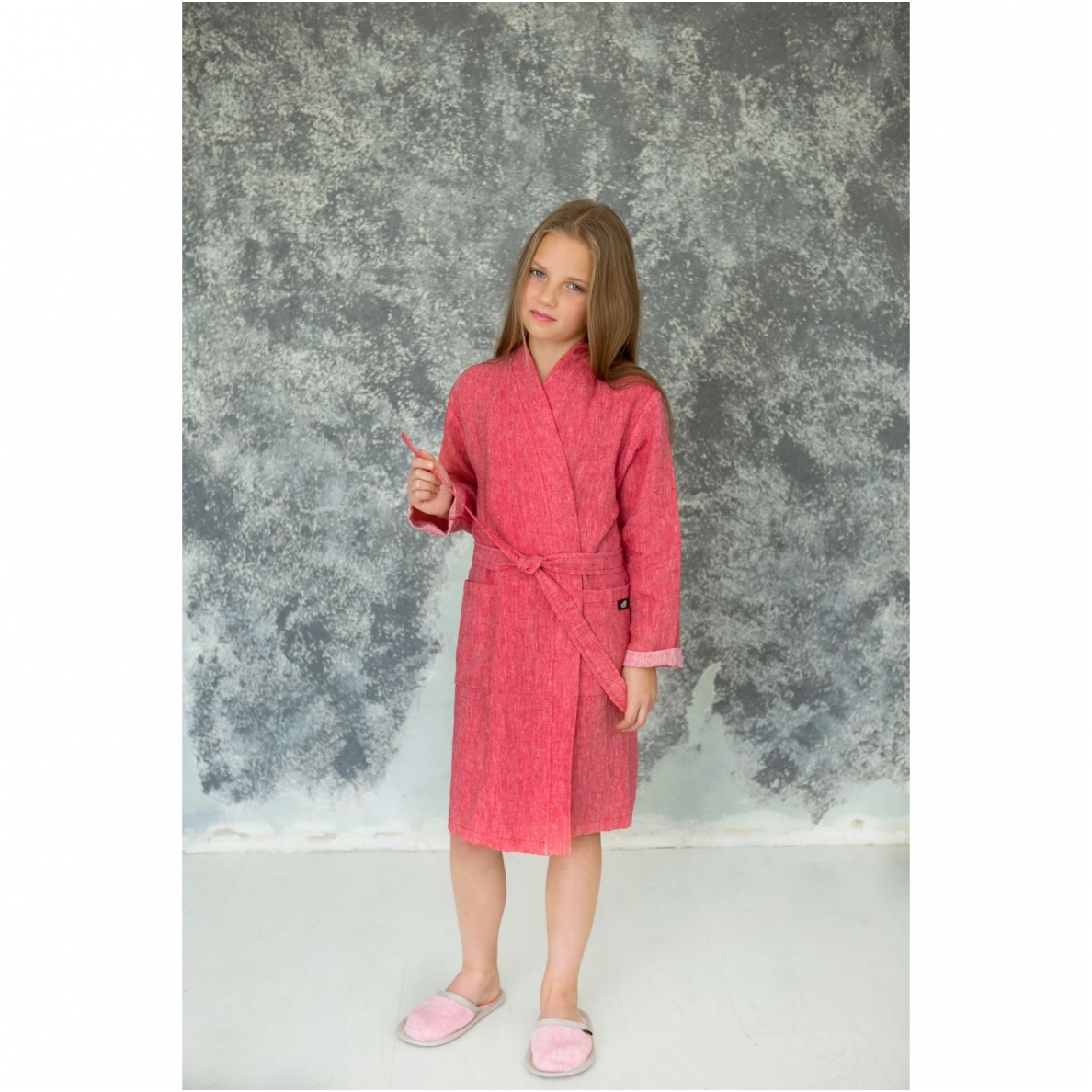 Light linen bathrobe for children 3 Light linen bathrobe for children 3