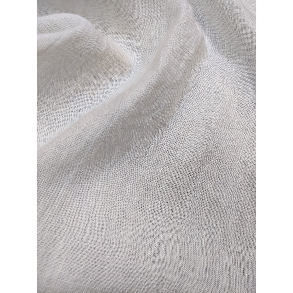 Softened off white linen fabric, width 285 cm