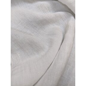 Softened bleached linen fabric, width 230 cm