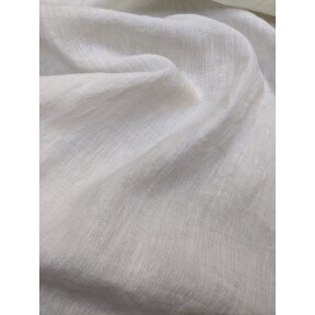 Softened off white linen fabric, width 235 cm