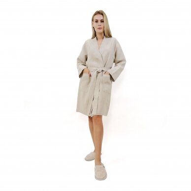 Natural linen bathrobe Natural linen bathrobe