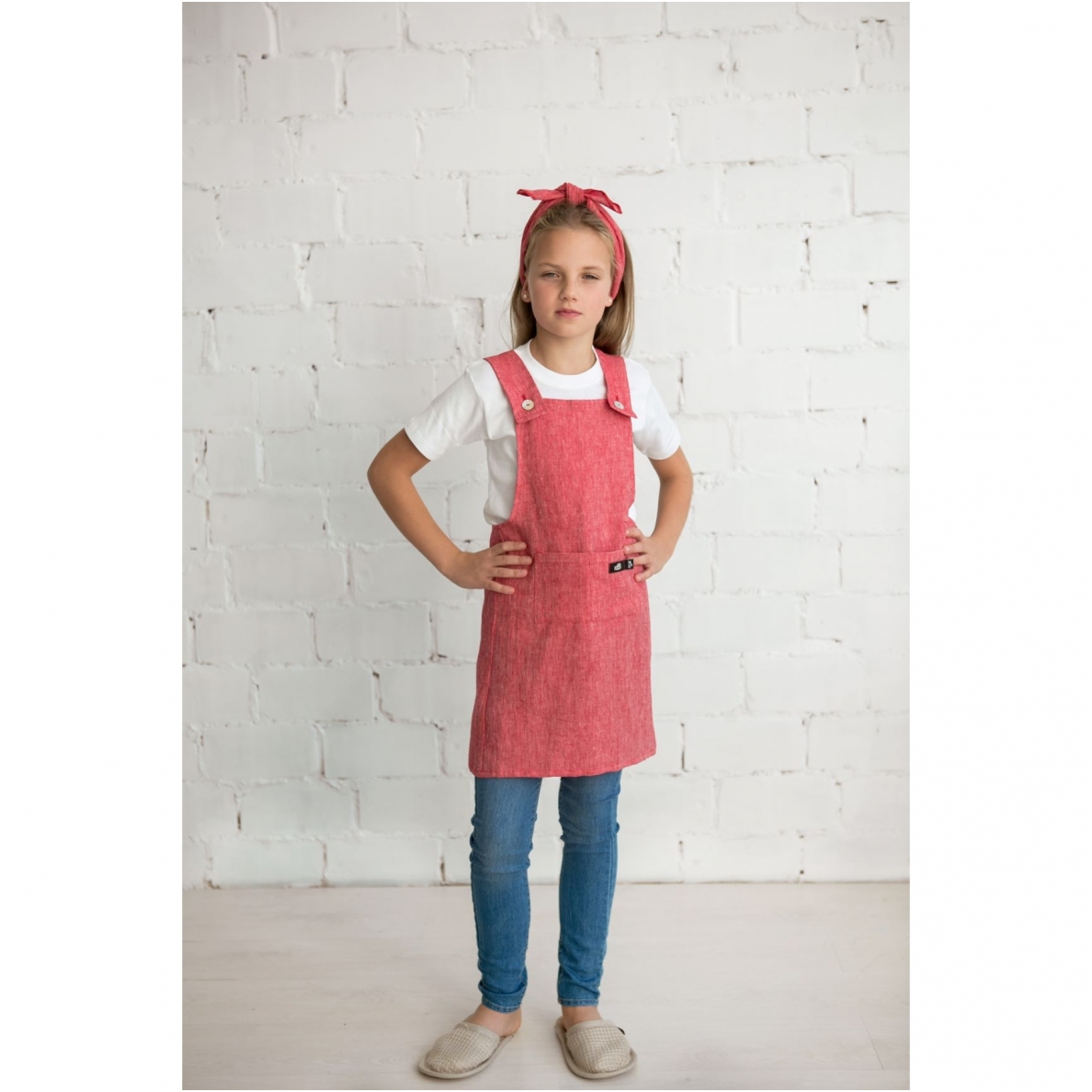 Linen kitchen apron for children Linen kitchen apron for children