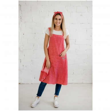 Pinafore kitchen apron with napkin